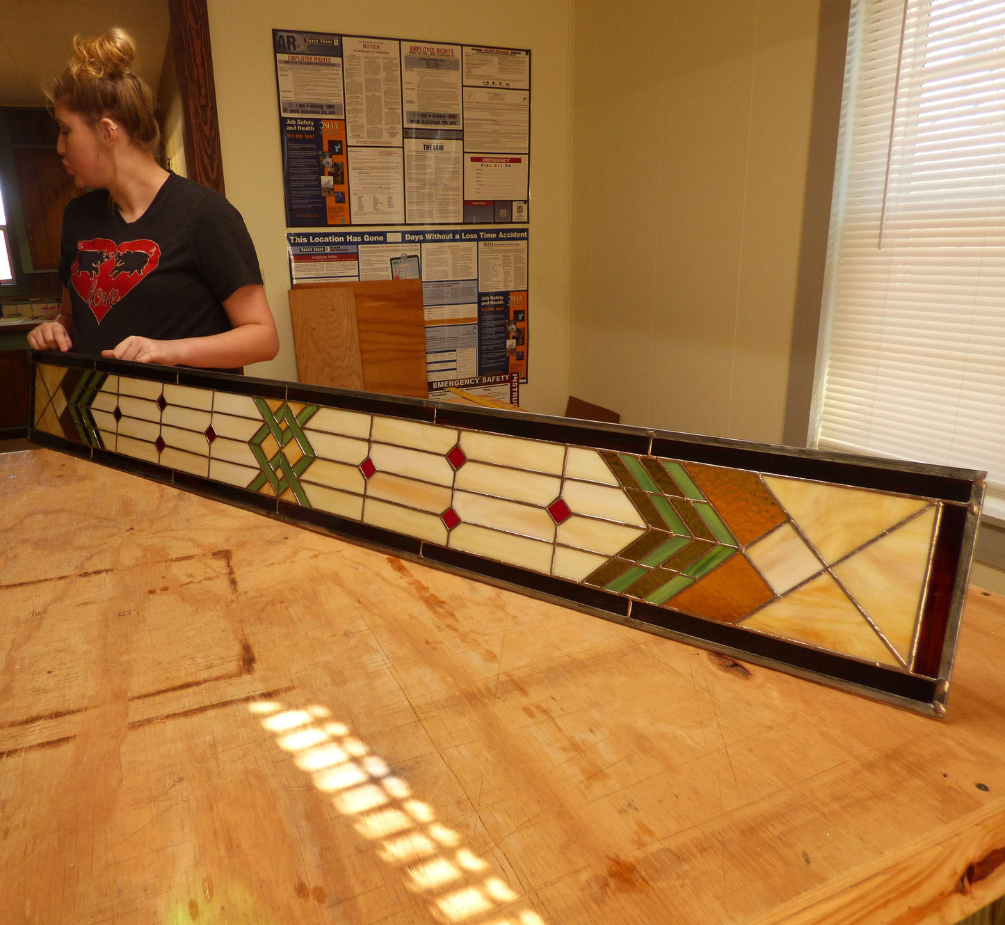 Stained Glass Sidelight or Transom - Prairie Long