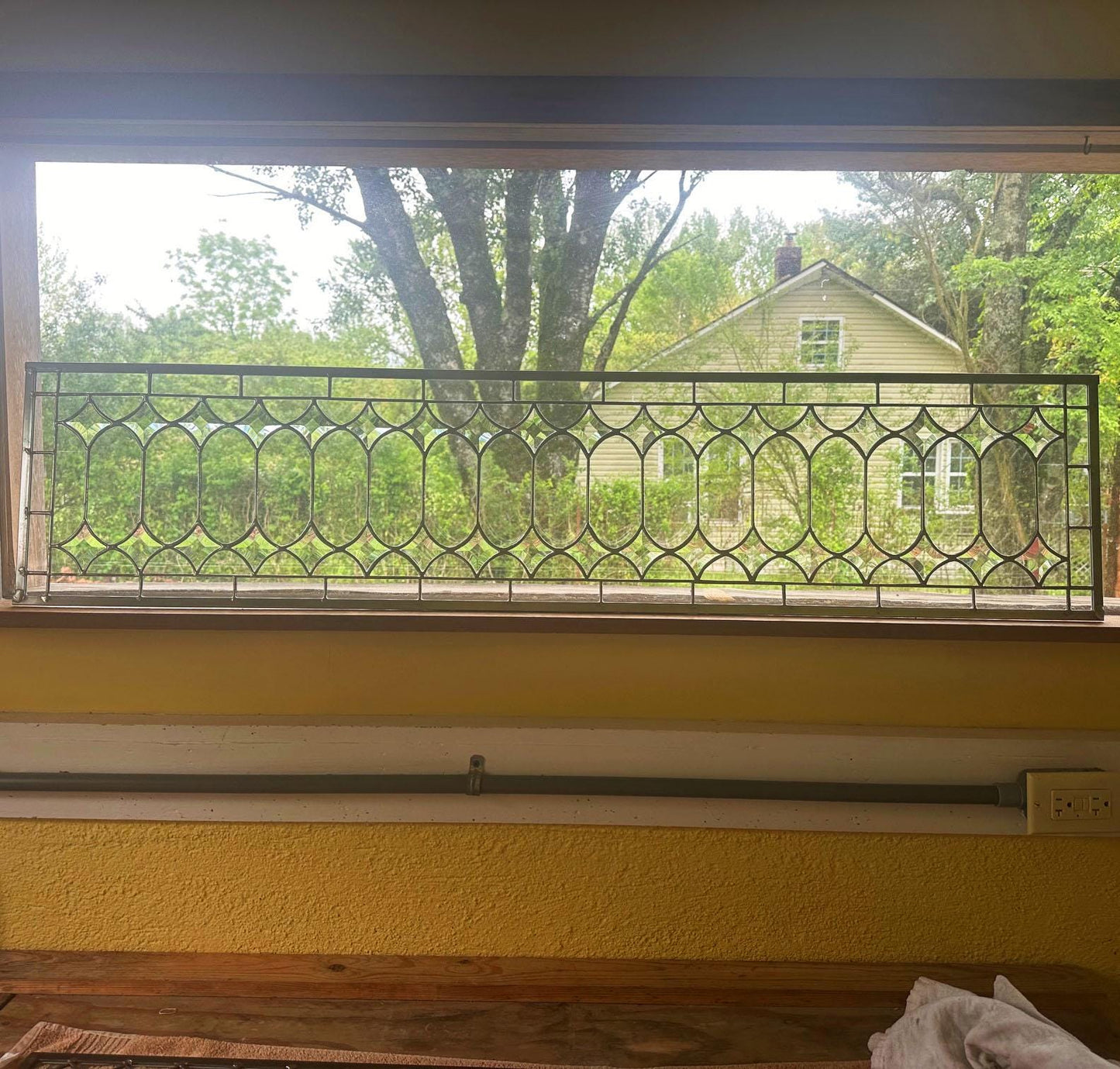Stained Glass Transom- Star Trellis Transom 1 1/2"
