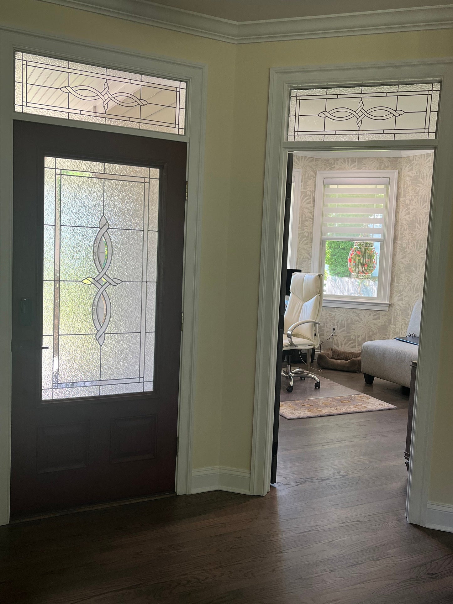 Stained Glass Transom or Sidelight - Scroll