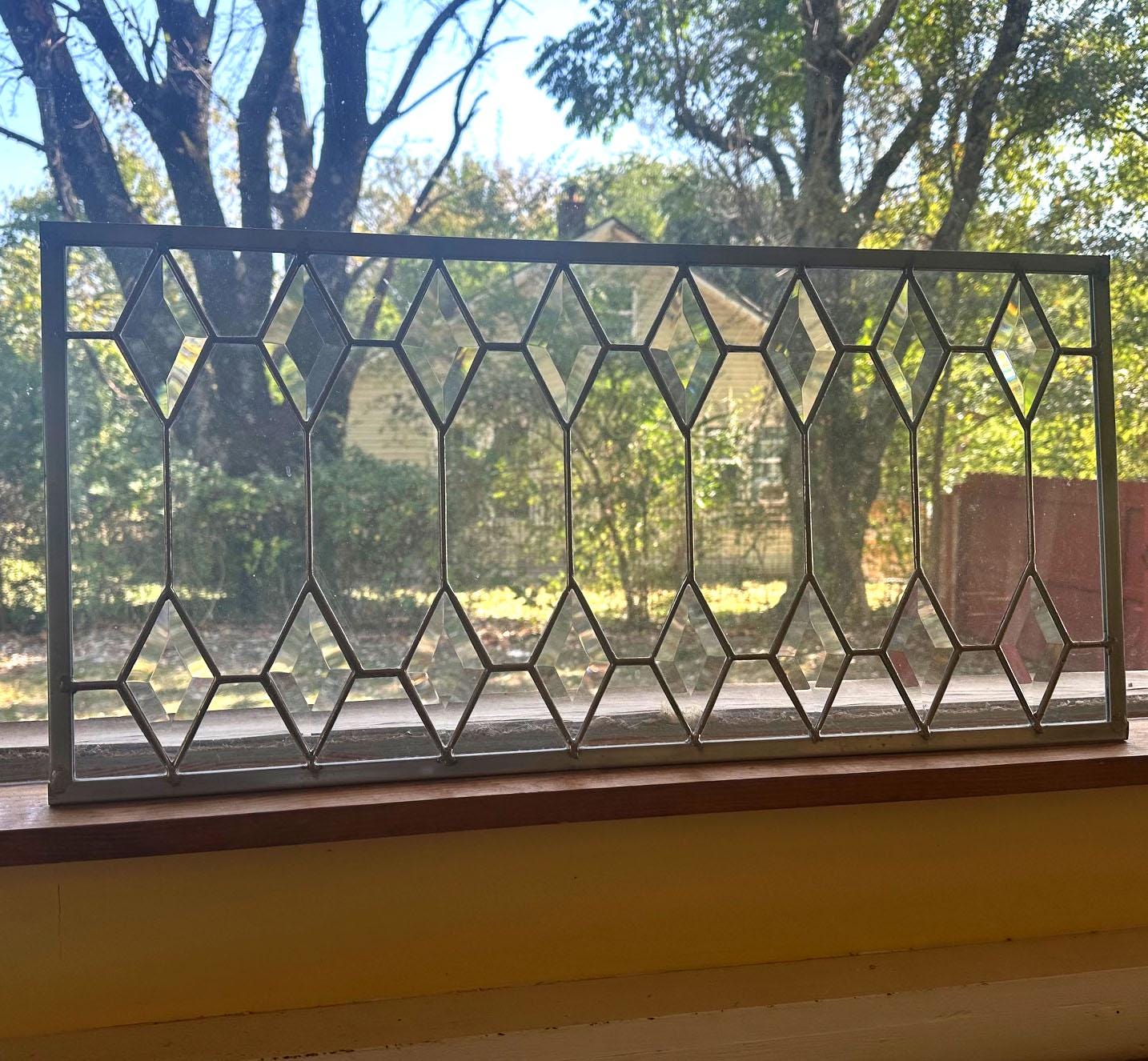 Stained Glass Transom - Diamond Trellis Transom