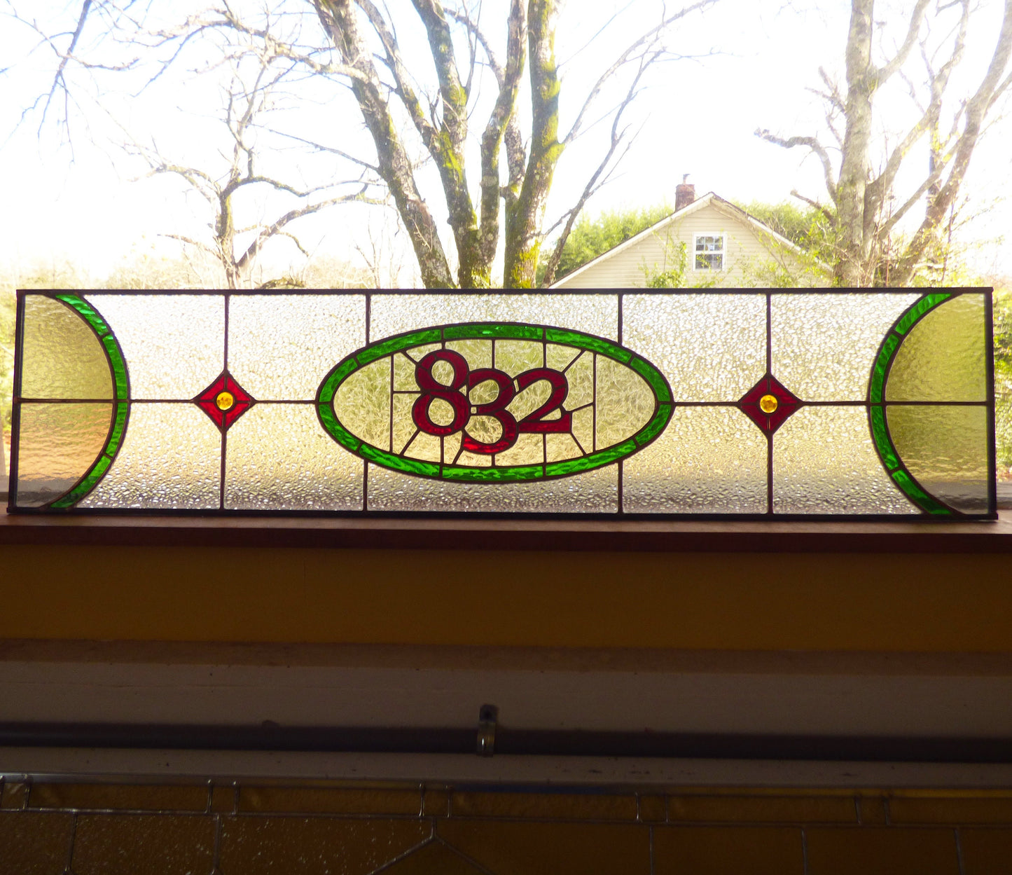 Stained Glass Transom - Custom Home Number Transoms