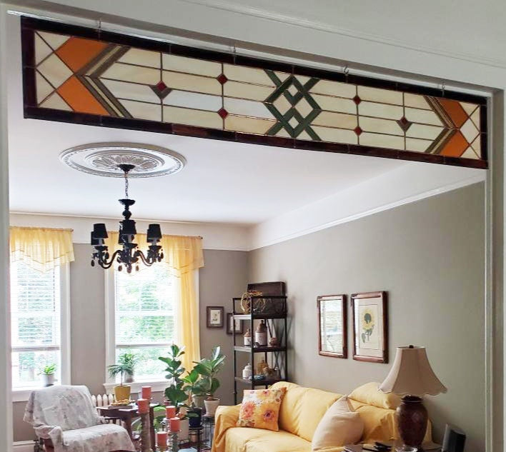 Stained Glass Sidelight or Transom - Prairie Long