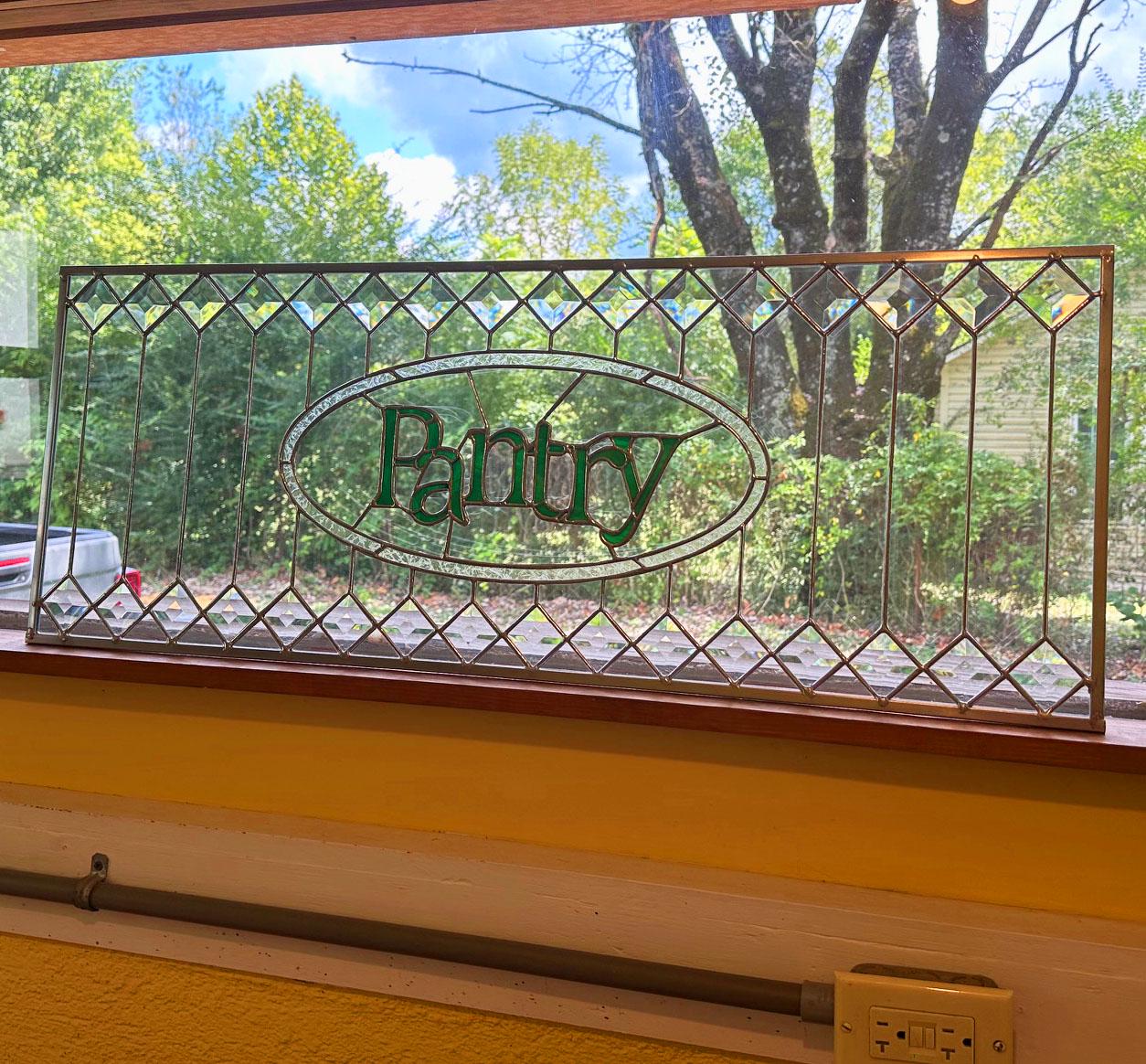 Stained Glass Transom - Trellis Transom with Name