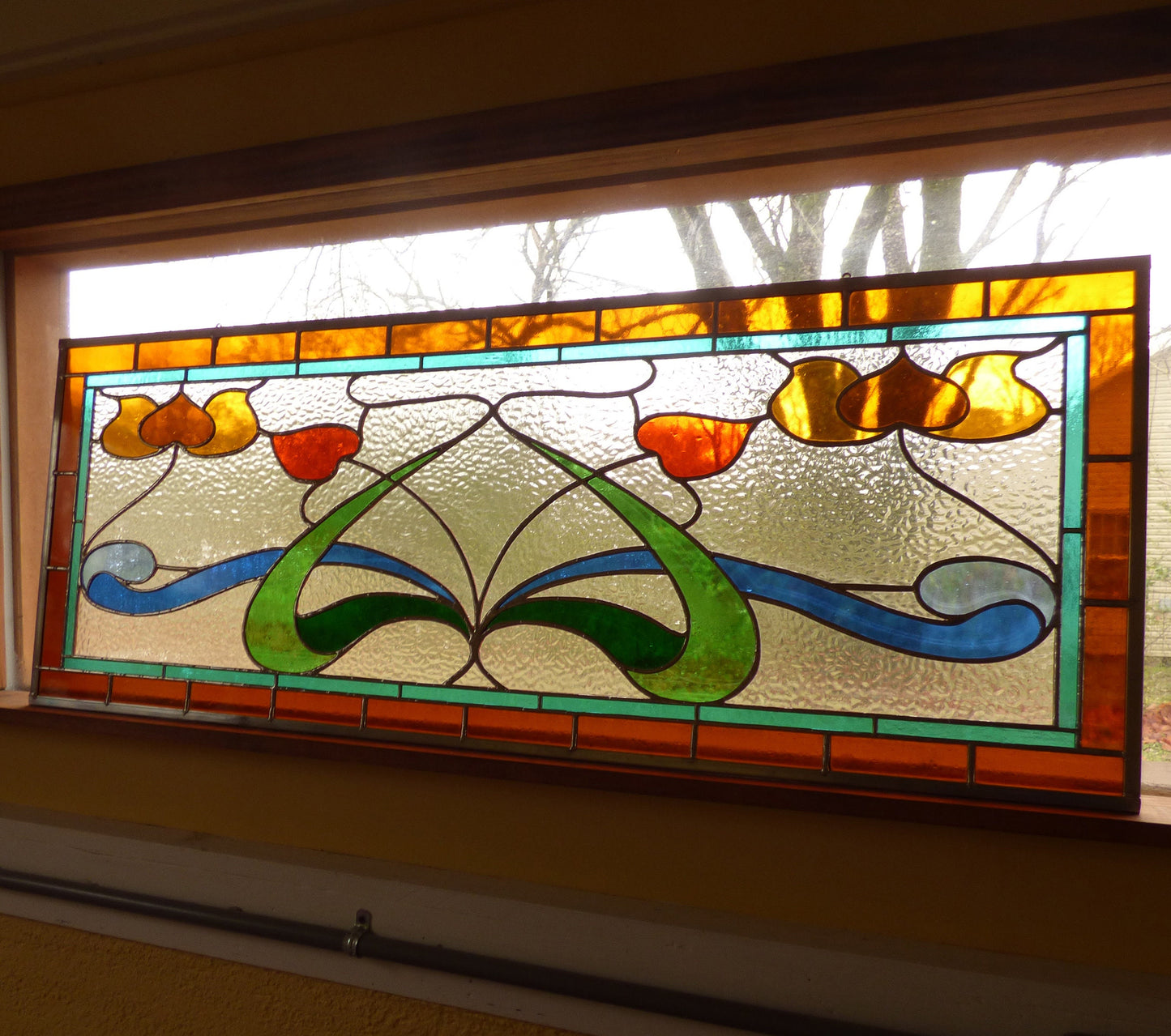 Stained Glass Transom - Art Nouveau Transom