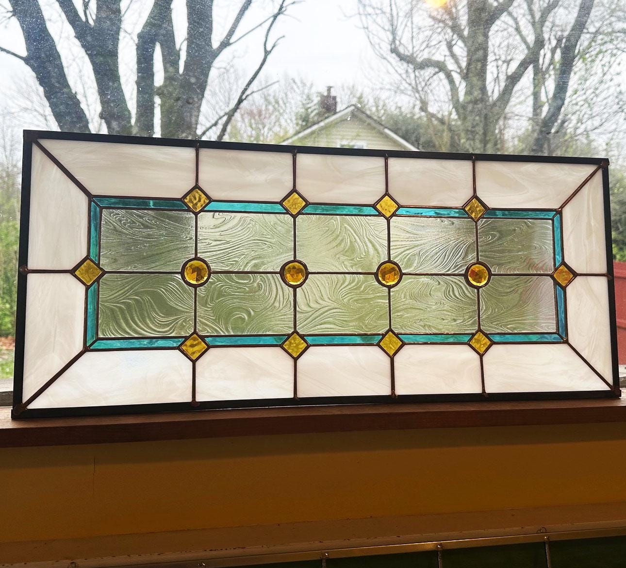 Stained Glass Transom or Sidelight(s) - Jewel Victorian