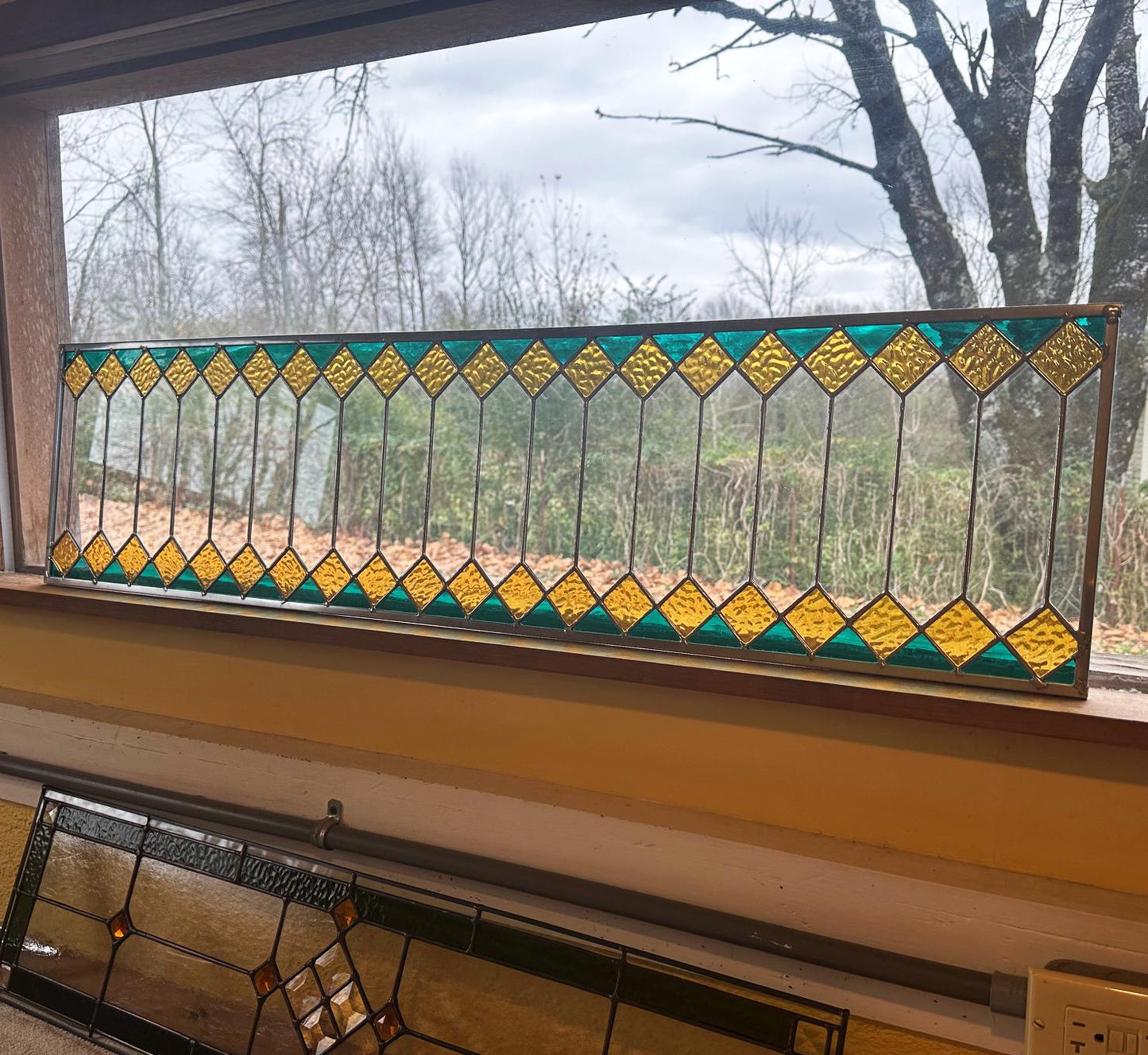 Stained Glass Transom - Trellis Transom - Color