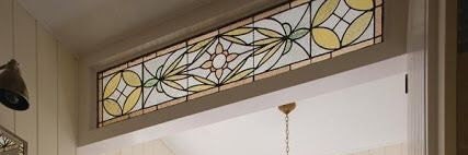 Stained Glass Transom or Sidelight - Country Farm House