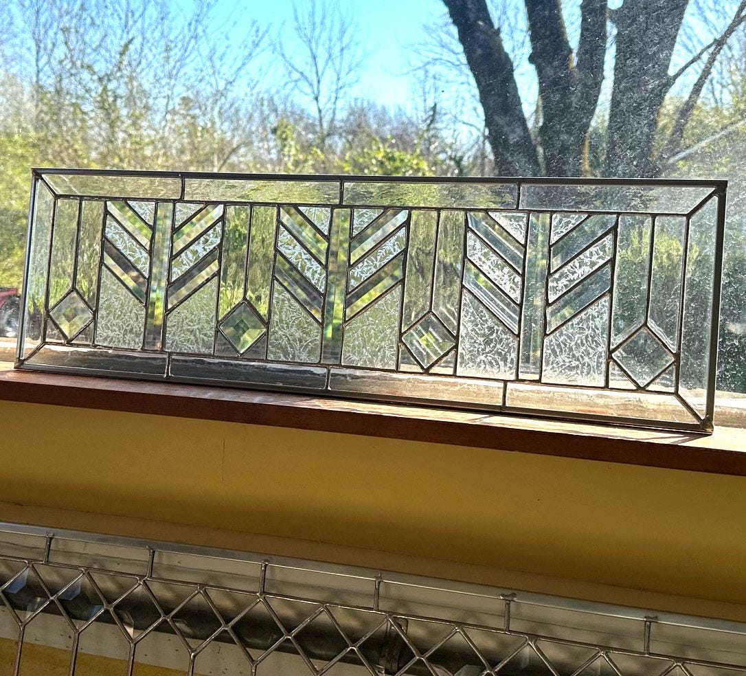 PRE-MADE and ready to SHIP! Stained Glass Transom - Wheat Transom