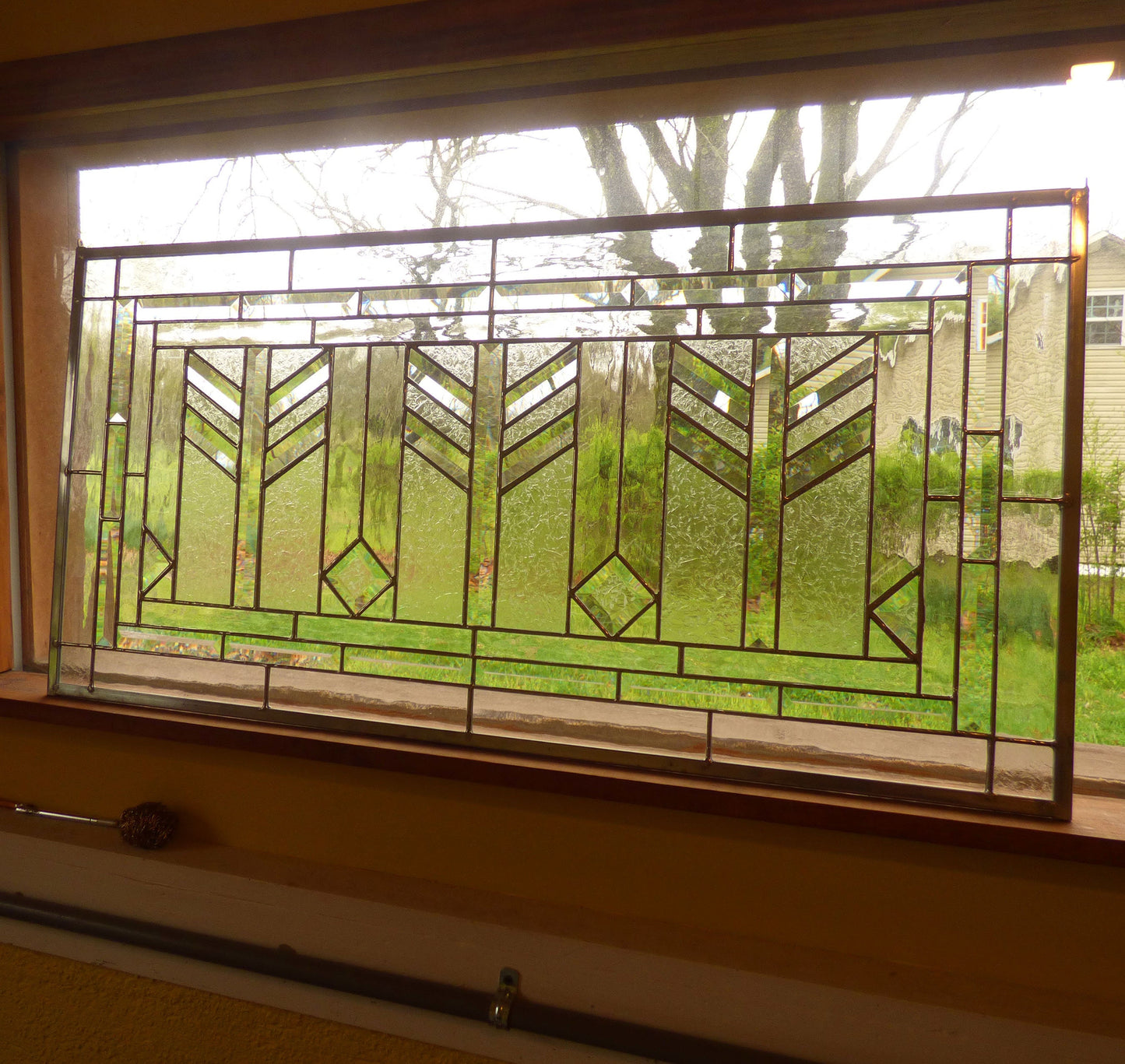 Custom Stained Glass Transom or Sidelight - Wheat Transom 12" or larger