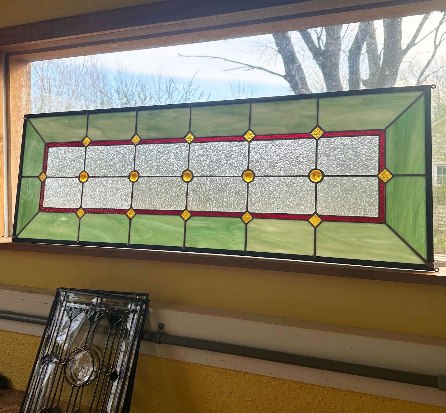 Stained Glass Sidelight or Transom - Mardi Gras