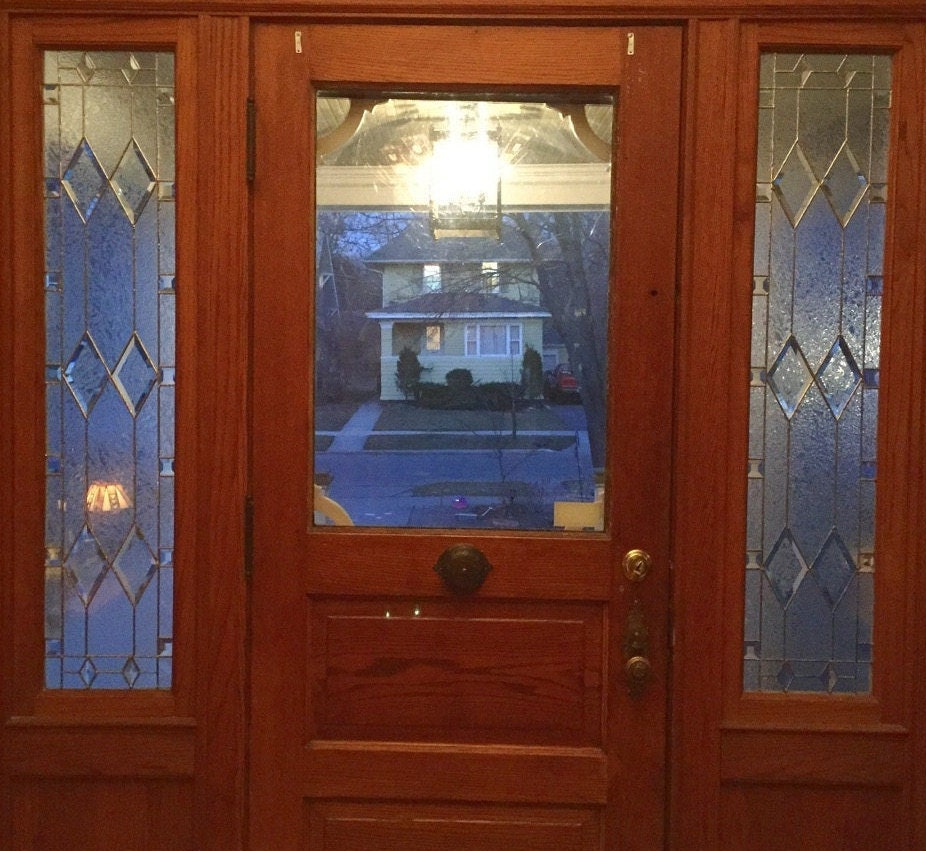 Stained Glass Victorian Style Transom and Sidelight