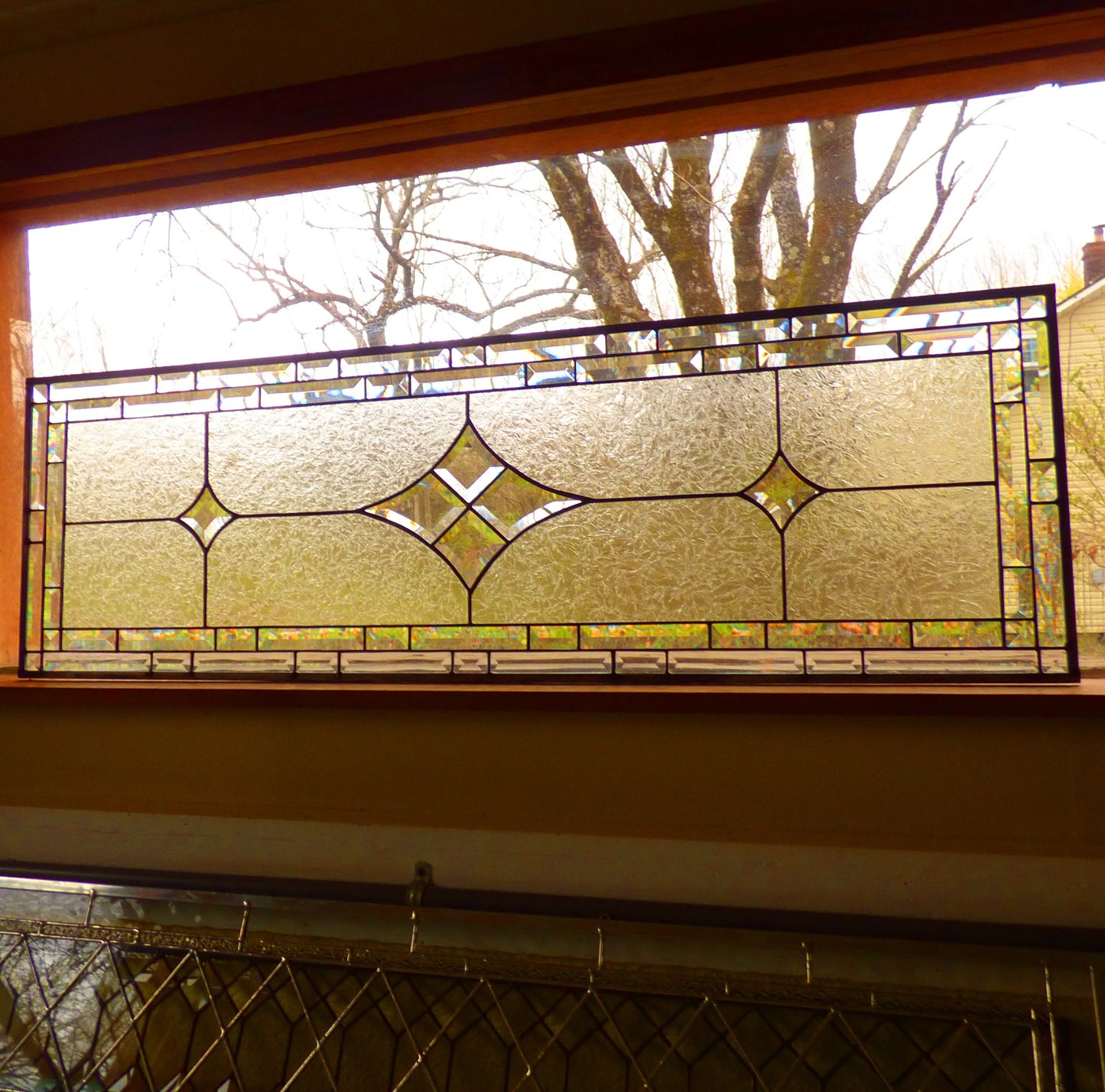 Stained Glass Transom or Sidelight - Star Beam Stained Glass Sidelight or Transom