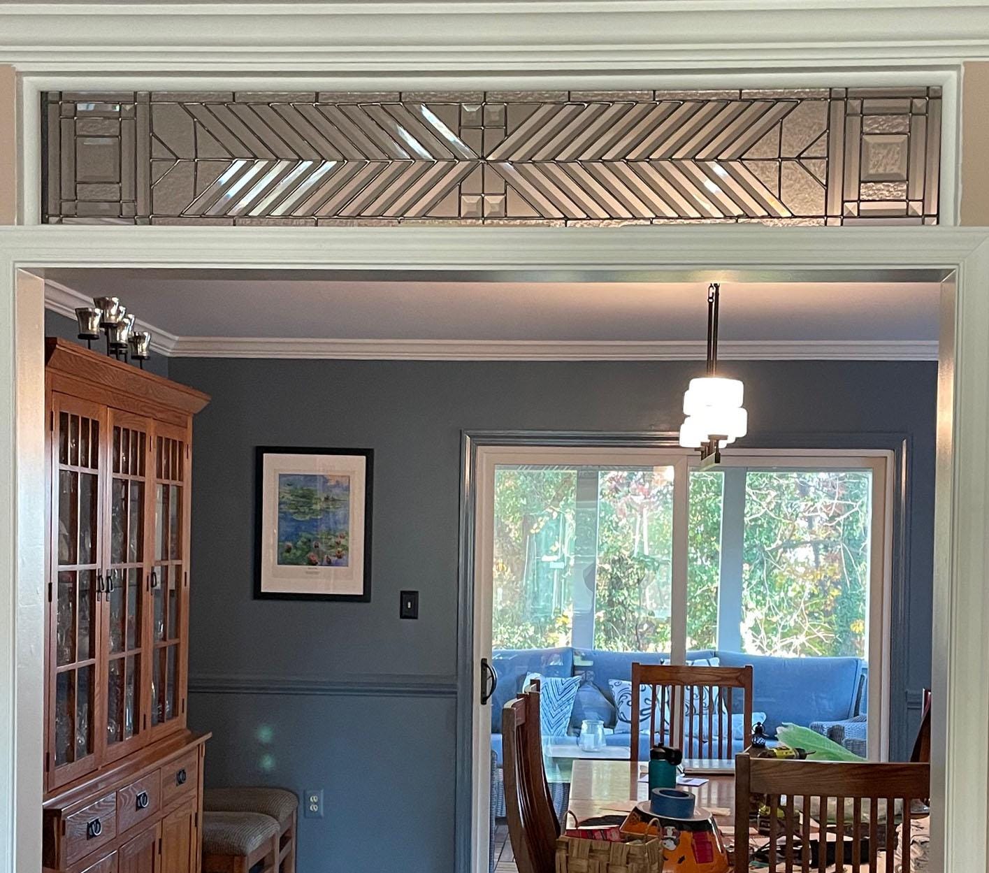 Stained Glass Bevel Transom, Sidelight or Window - FLW Altered Design