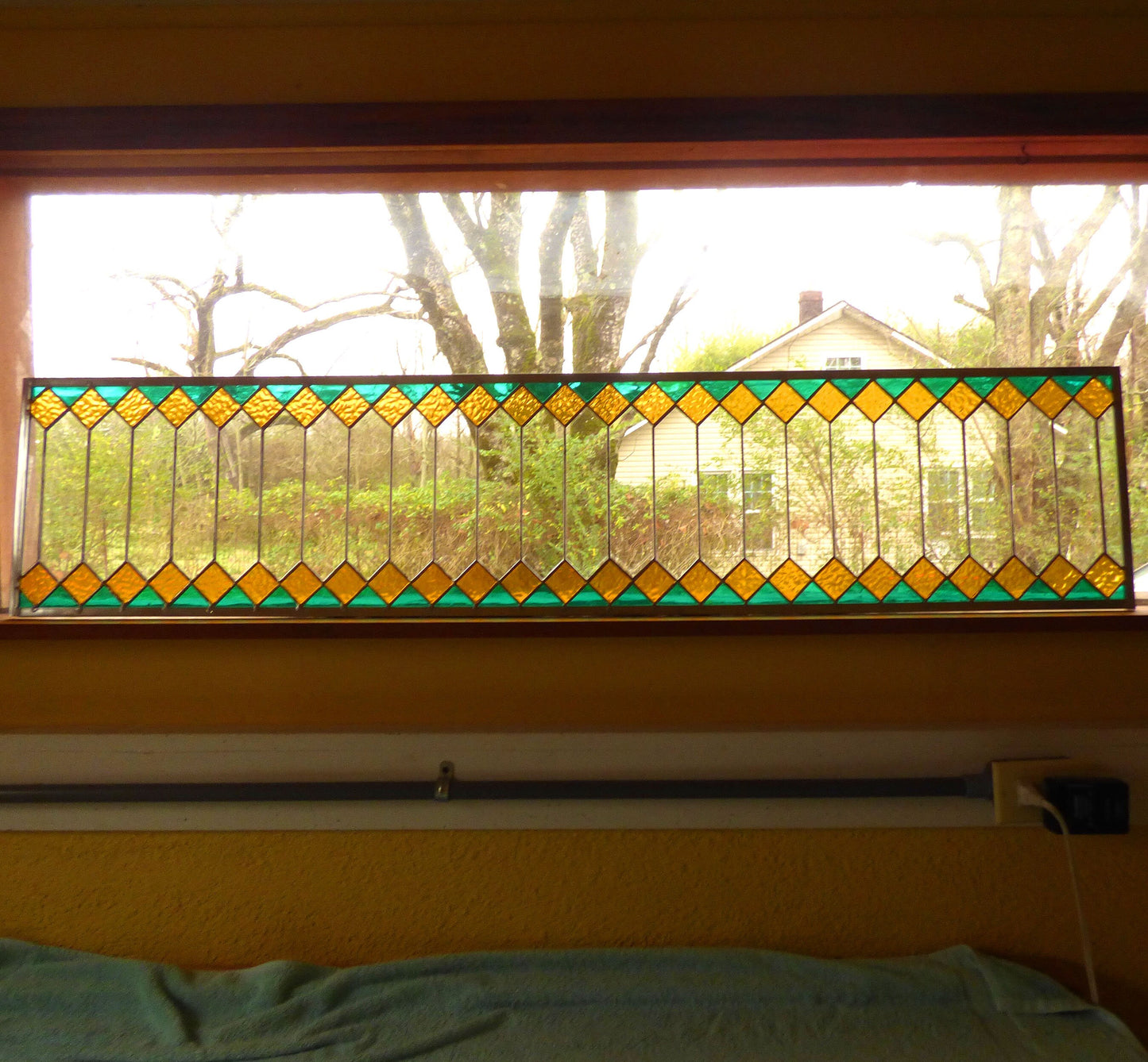 Stained Glass Transom - Trellis Transom Multicolored
