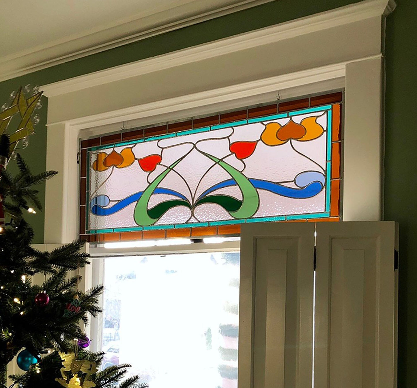 Stained Glass Transom - Art Nouveau Transom
