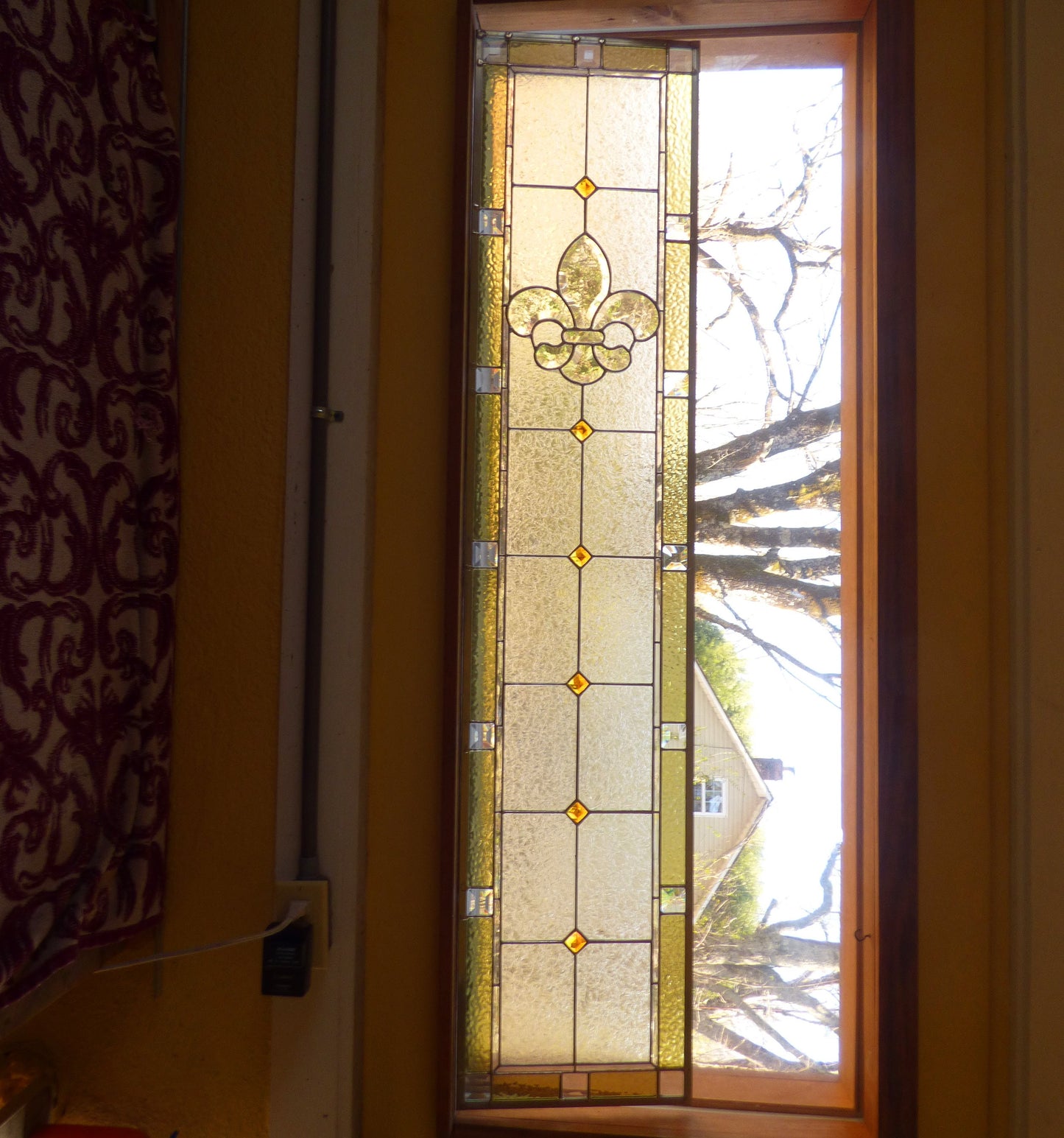 Stained Glass Sidelight - Fleur de lis Panel