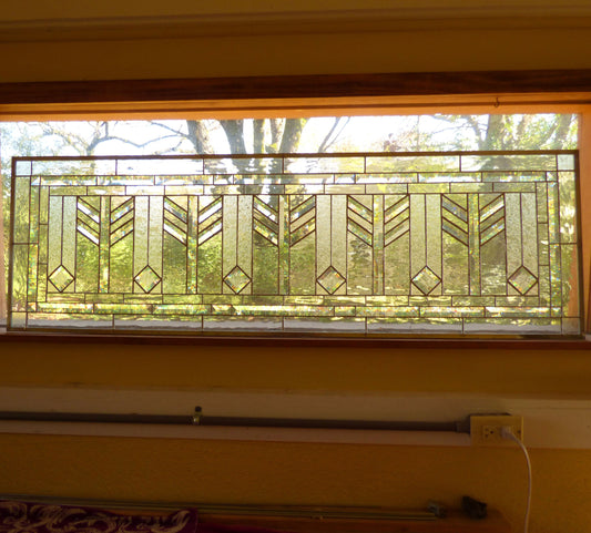 Custom Stained Glass Transom or Sidelight - Wheat Transom 12" or larger