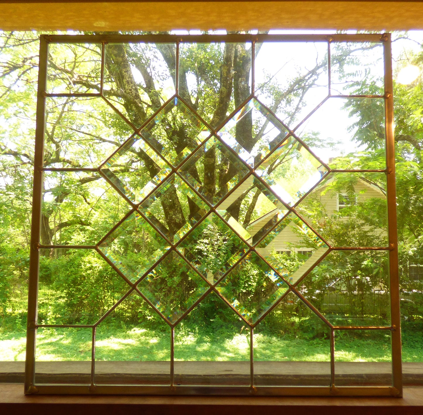 Quilt Stained Glass Window - Window / Sidelight / Transom
