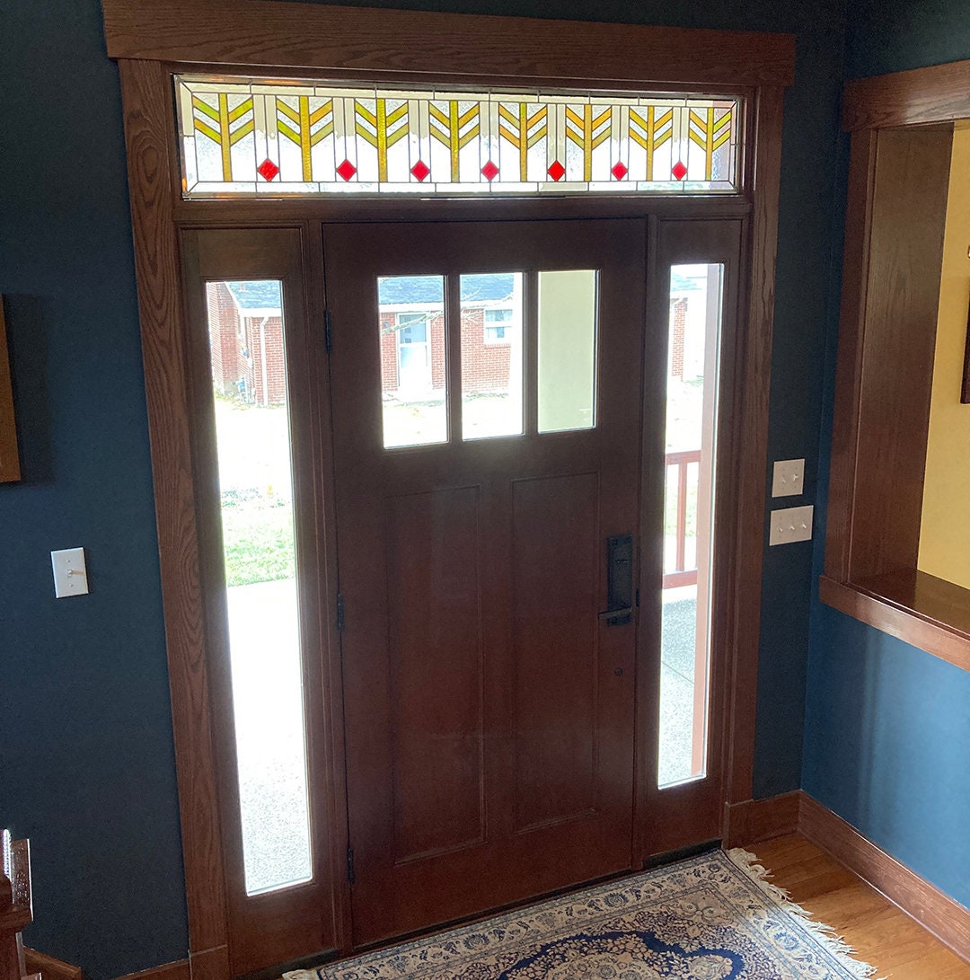 Stained Glass Transom or Sidelight - Wheat Transom in Color