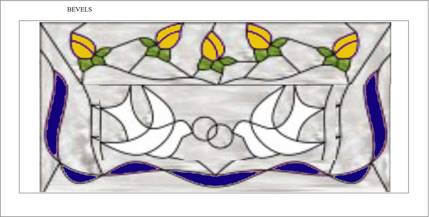 Stained Glass Transom or Window - Vintage Dove