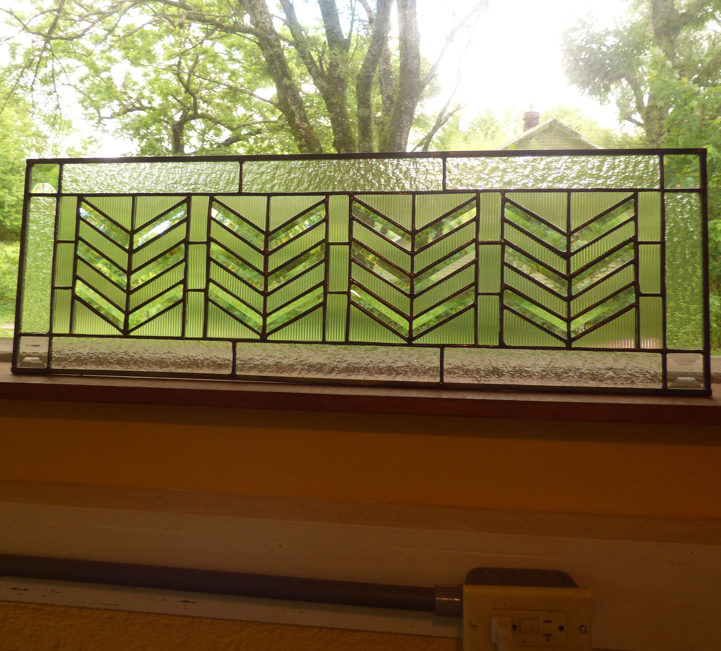 Stained Glass Transom or Sidelight - Mission Style