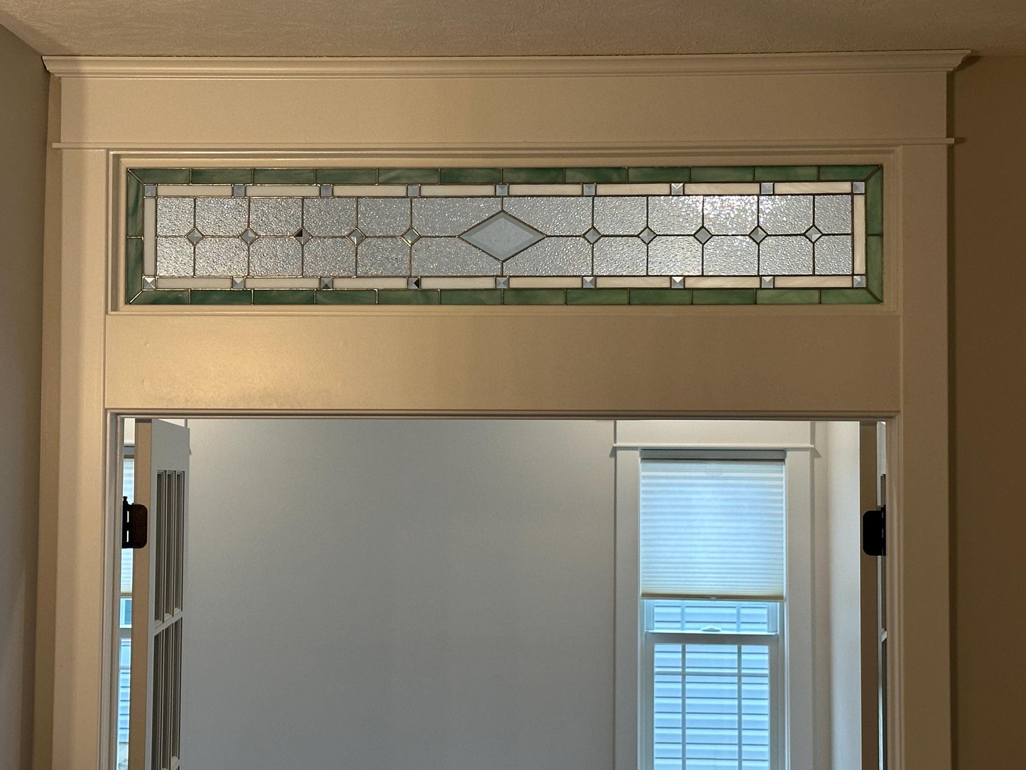 Stained Glass Transom or Sidelight - 3 Diamond Long