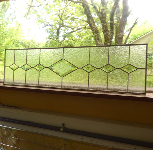 Custom Stained Glass Panel - Diamond Style Sidelight / Transom