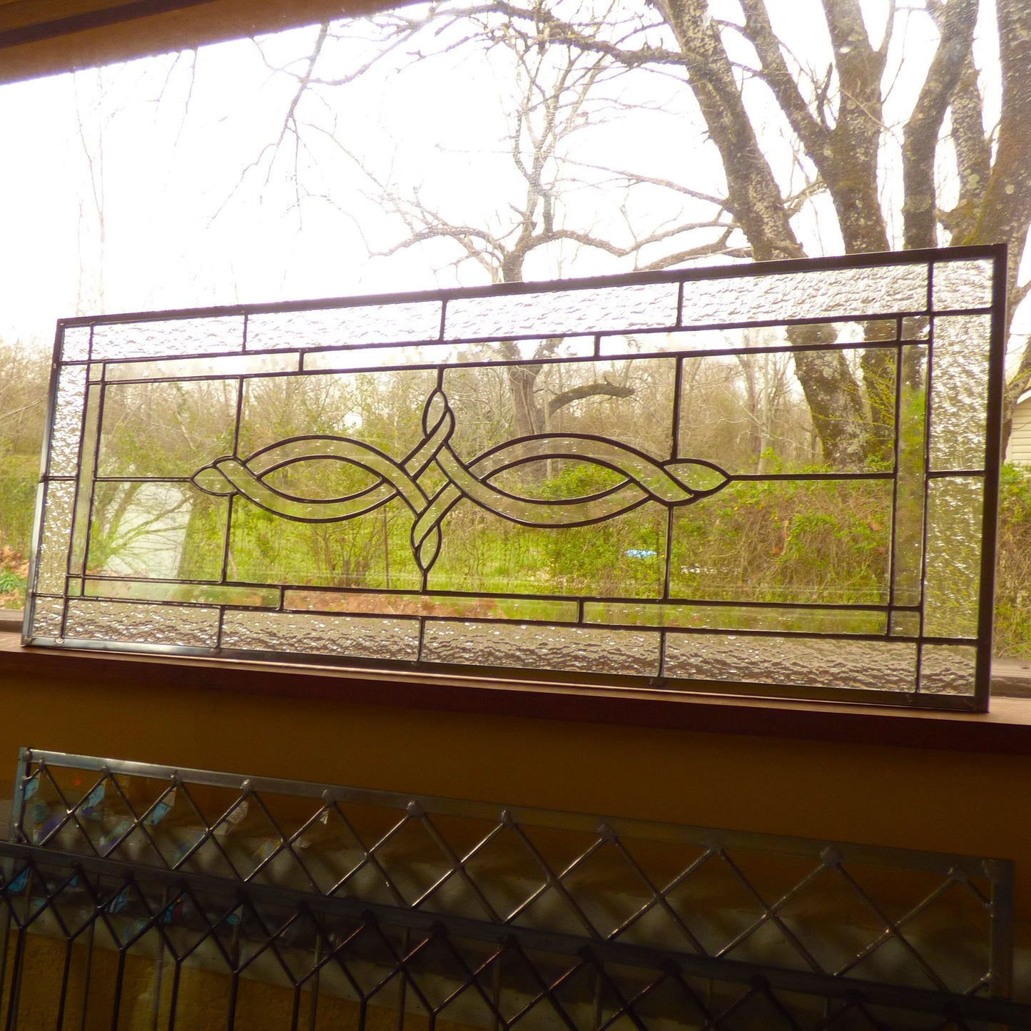 Stained Glass Transom or Sidelight - Scroll