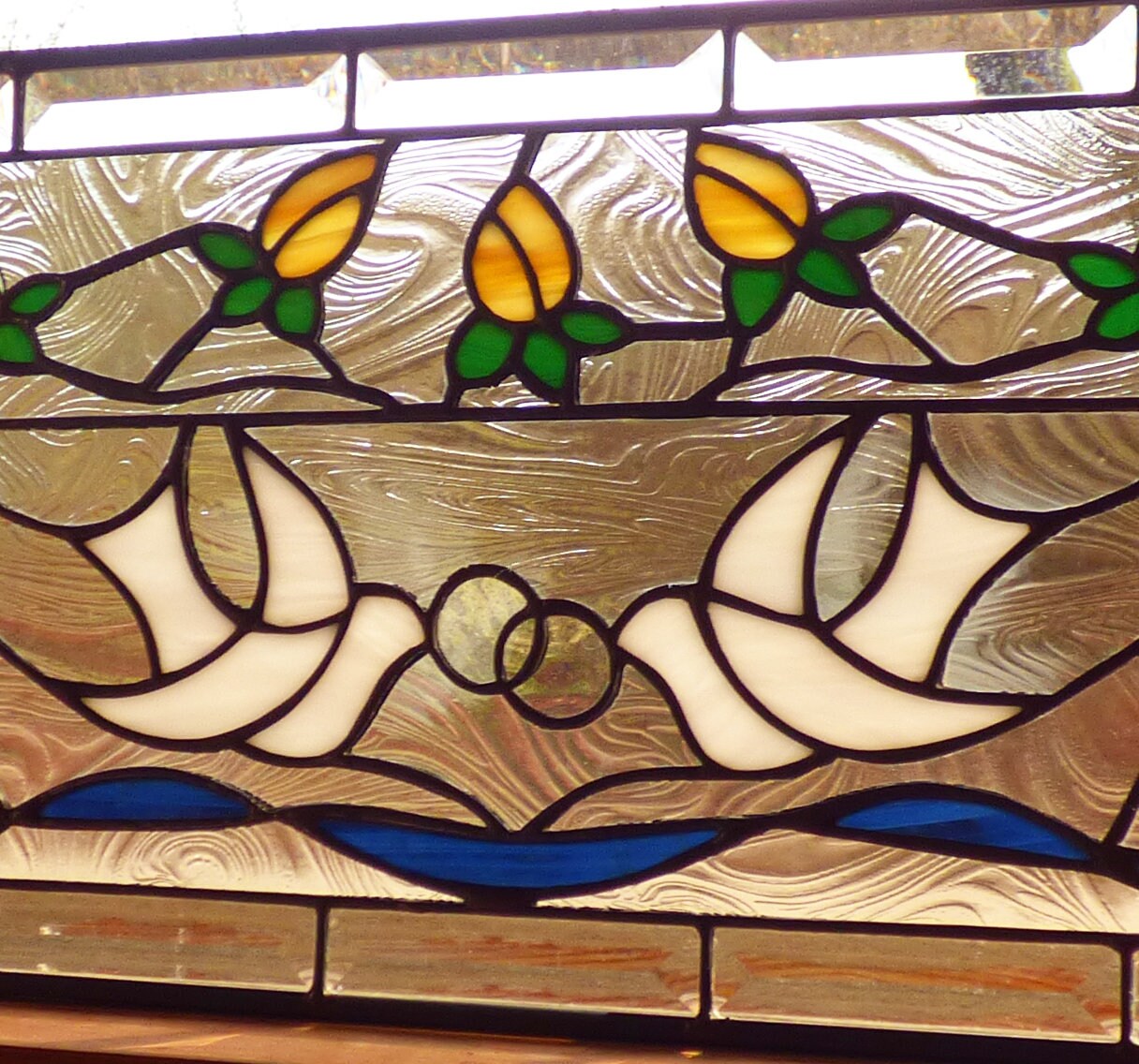 Stained Glass Transom or Window - Vintage Dove
