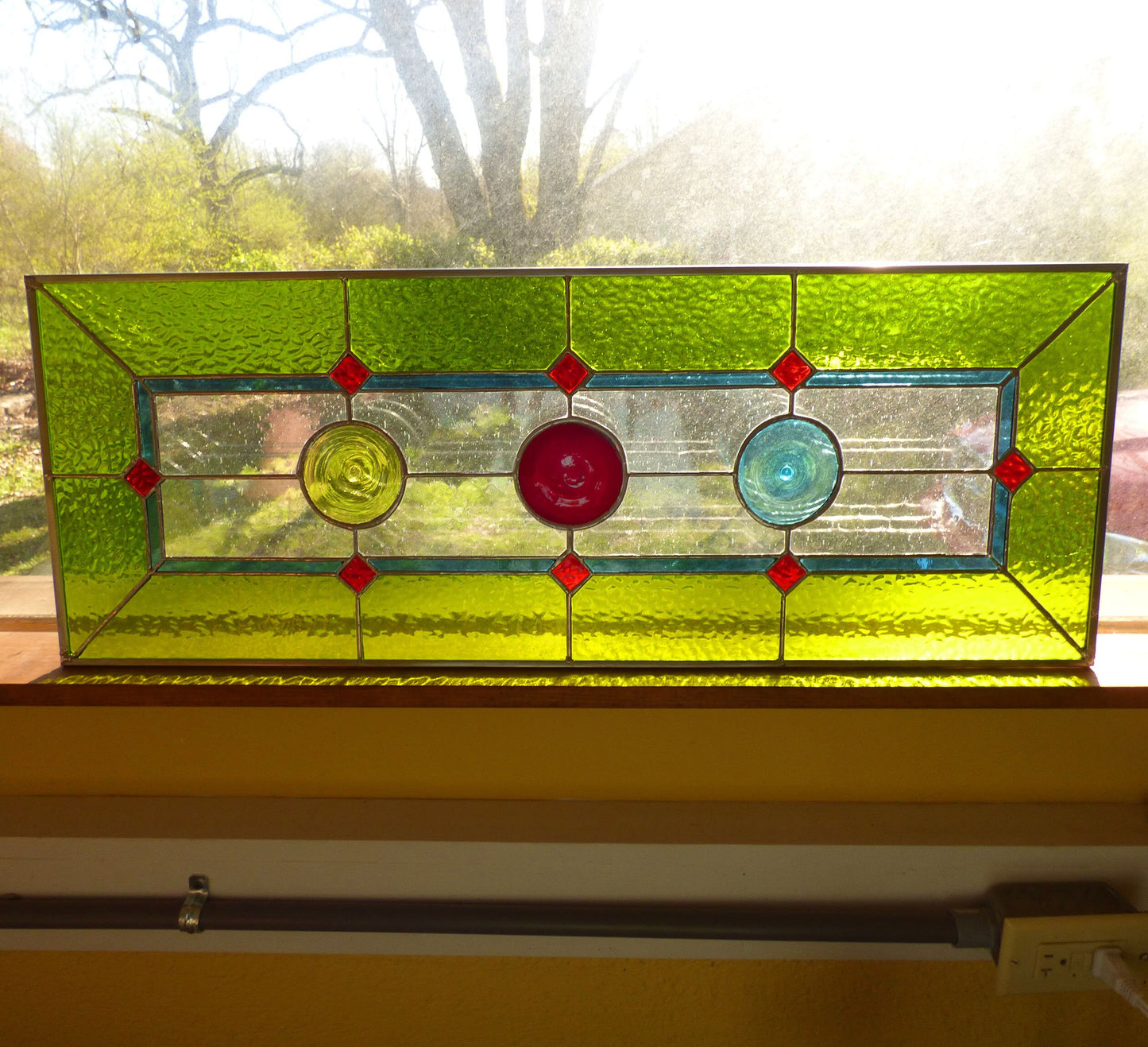 Rondel Stained Glass Transom or Sidelight