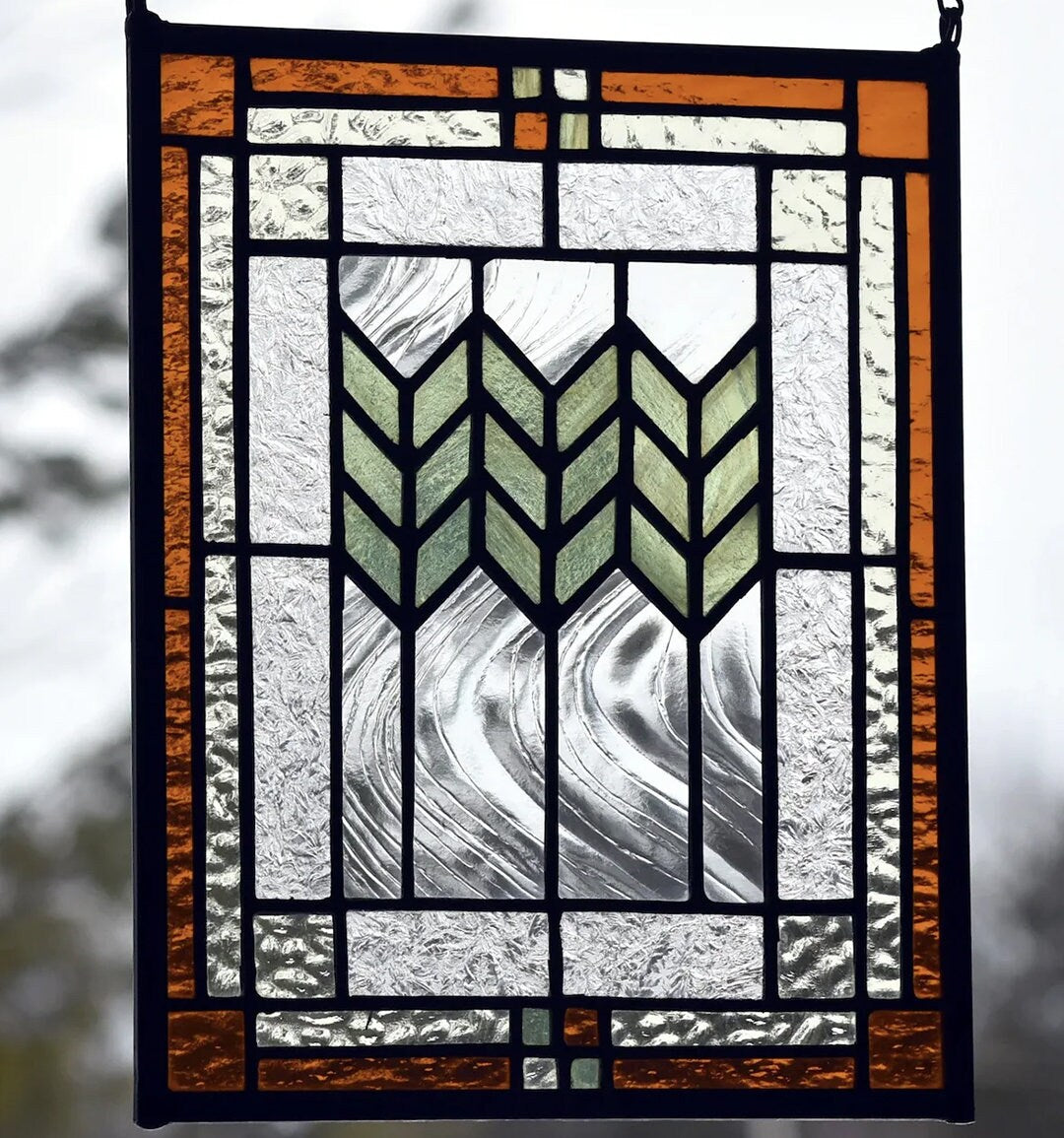 Stained Glass Sidelight or Transom - Southwest Style Sidelights or Transom - FREE SHIPPING