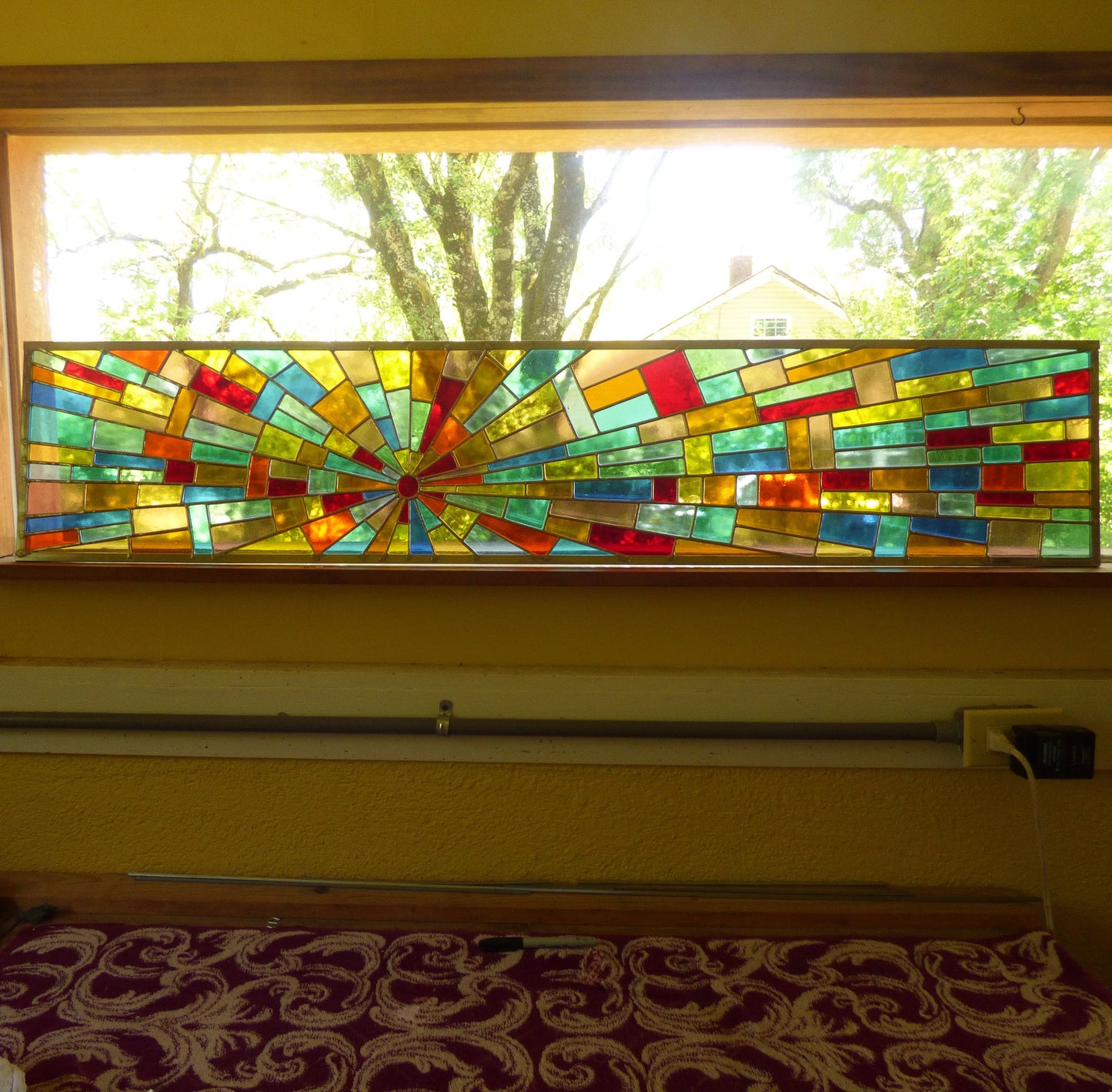 Stained Glass Transom or Sidelight - Sunrise Stained Glass Window
