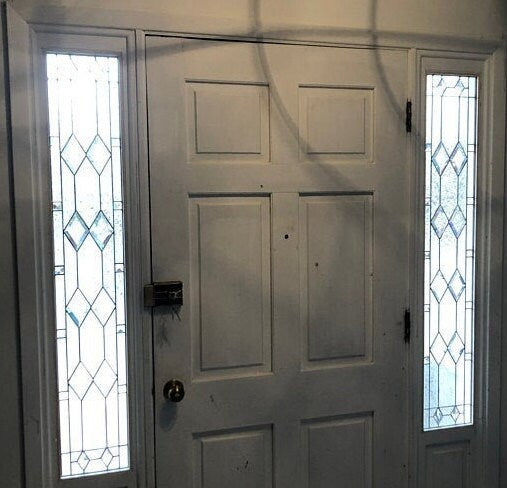 Stained Glass Victorian Style Transom and Sidelight