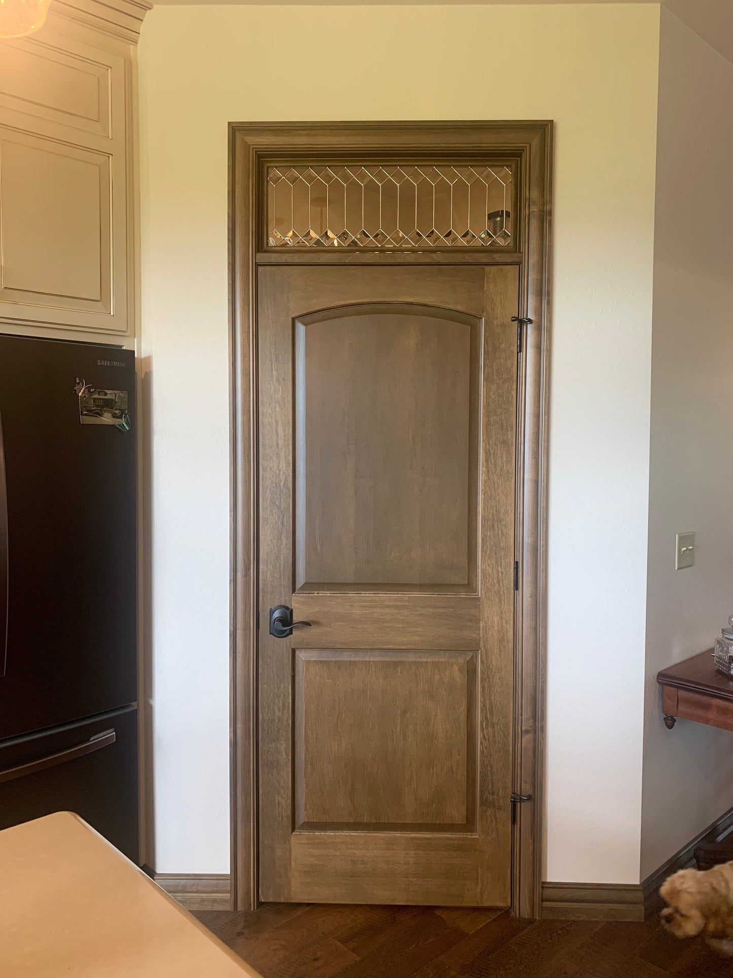 Stained Glass Transom - Privacy Glue Chip Trellis Transom