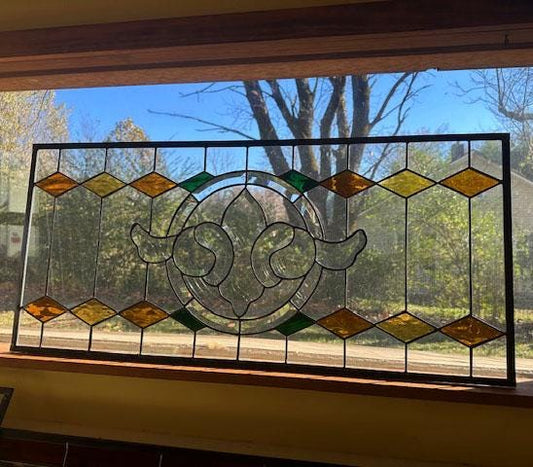 Stained Glass Sidelight / Transom - Medallion Transom