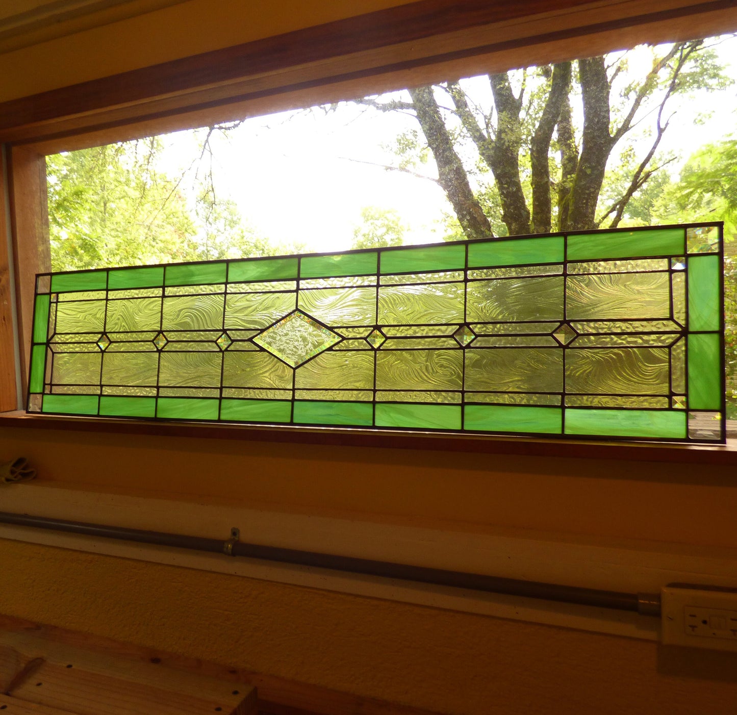 Stained Glass Sidelight or Transom - Old Victorian Diamond