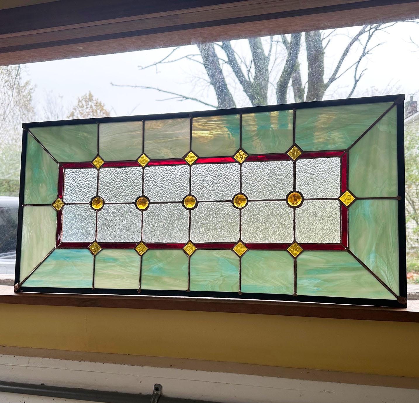 Stained Glass Sidelight or Transom - Mardi Gras