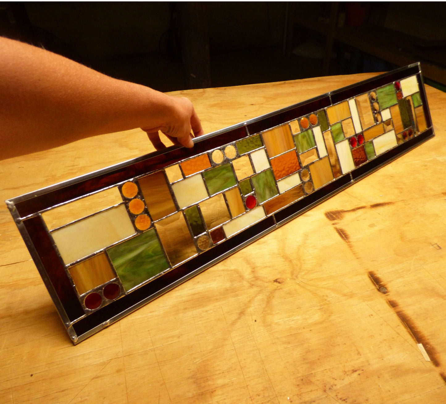 Stained Glass Transom or Sidelight - Contemporary Style