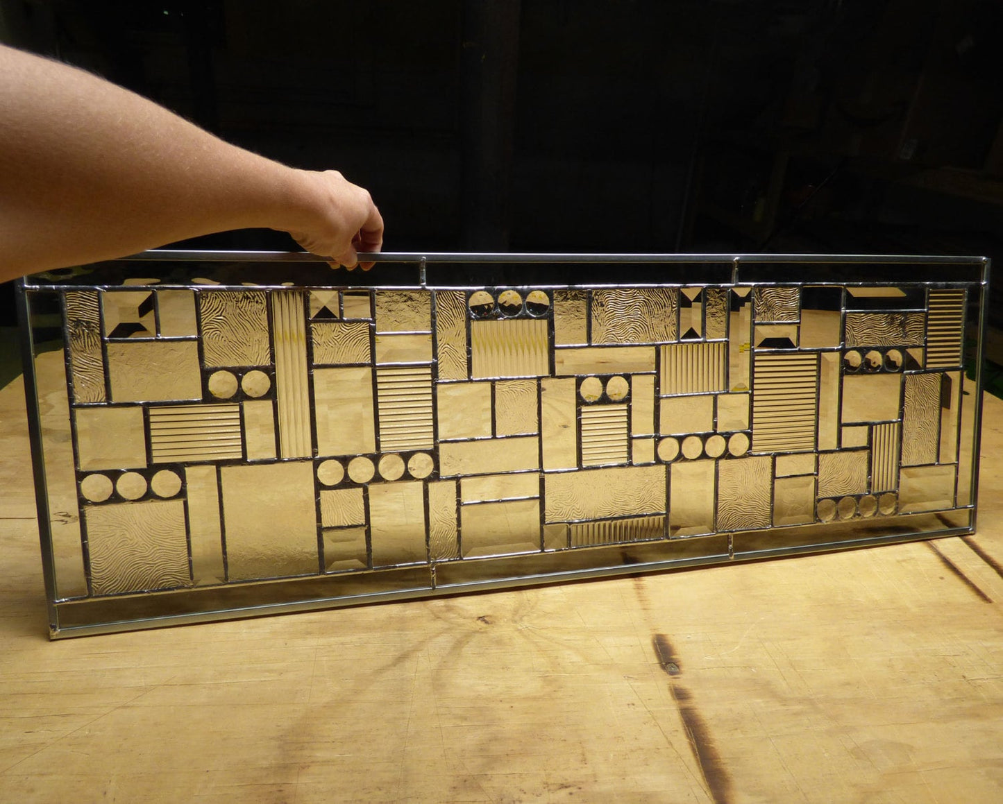 Stained Glass Transom or Sidelight - Geometric in Style