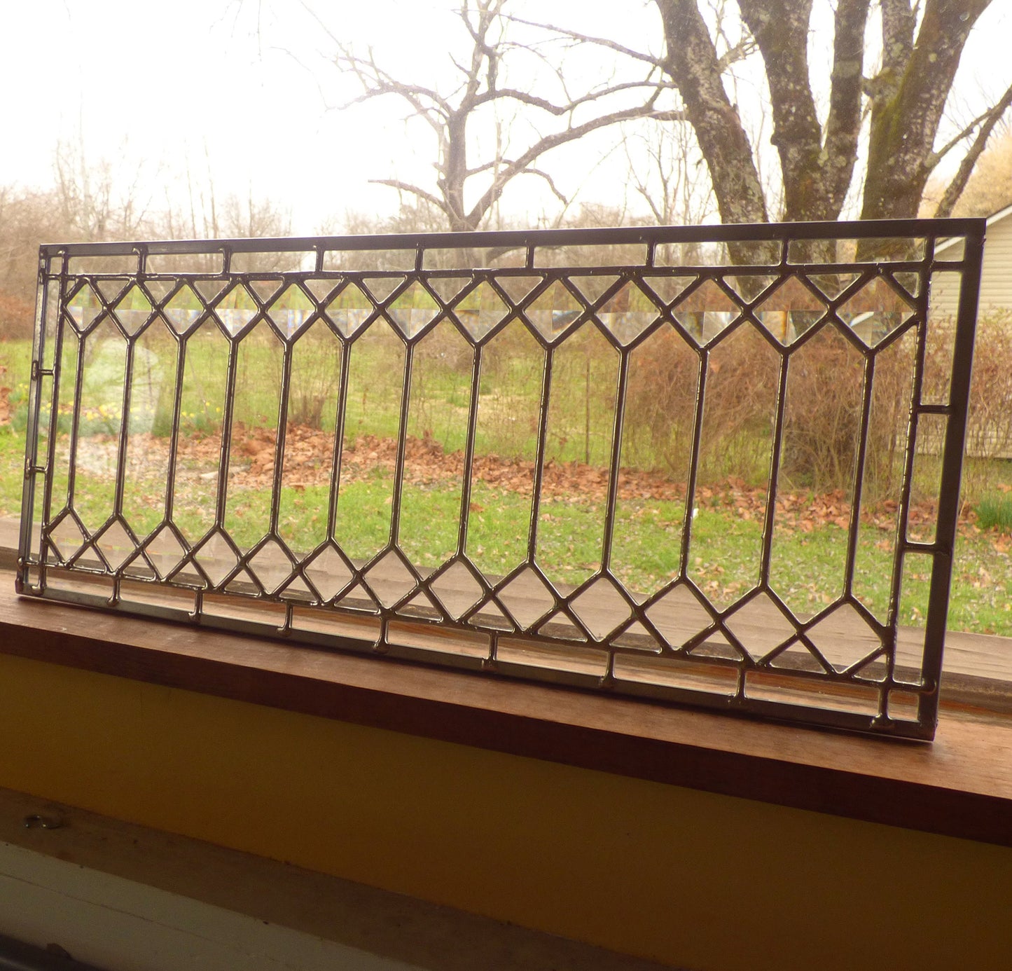 Stained Glass Transom - Trellis Transom with Border