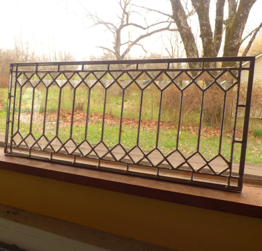 Stained Glass Transom - Trellis Transom with Border