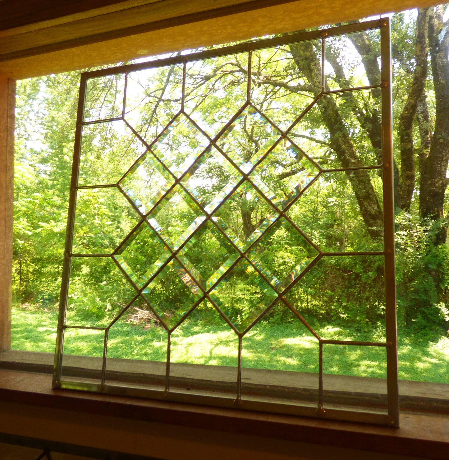 Quilt Stained Glass Window - Window / Sidelight / Transom