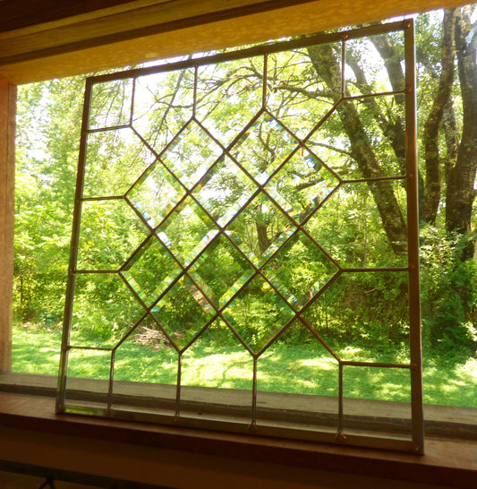 Quilt Stained Glass Window - Window / Sidelight / Transom