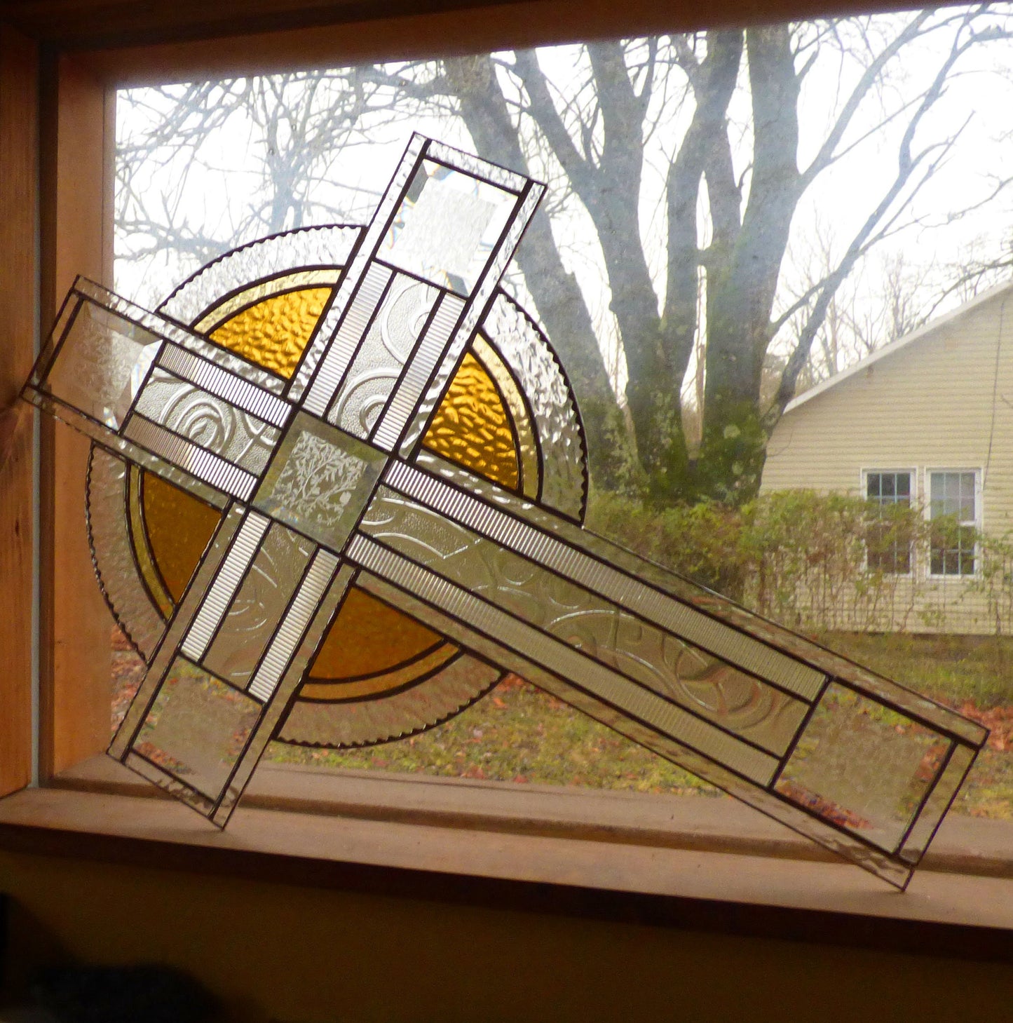 He Has Risen' - Stained Glass Cross Suncatchers - Extra Large
