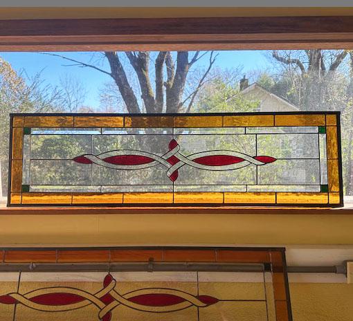 Stained Glass Sidelight or Transom - Scroll Color