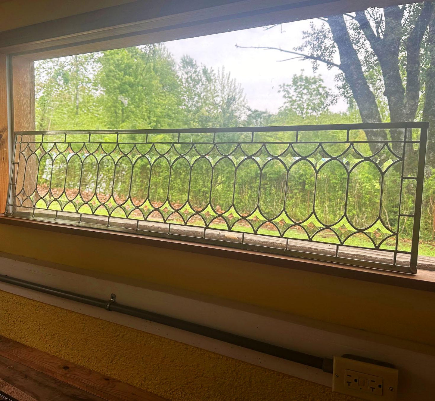 Stained Glass Transom- Star Trellis Transom 1 1/2"