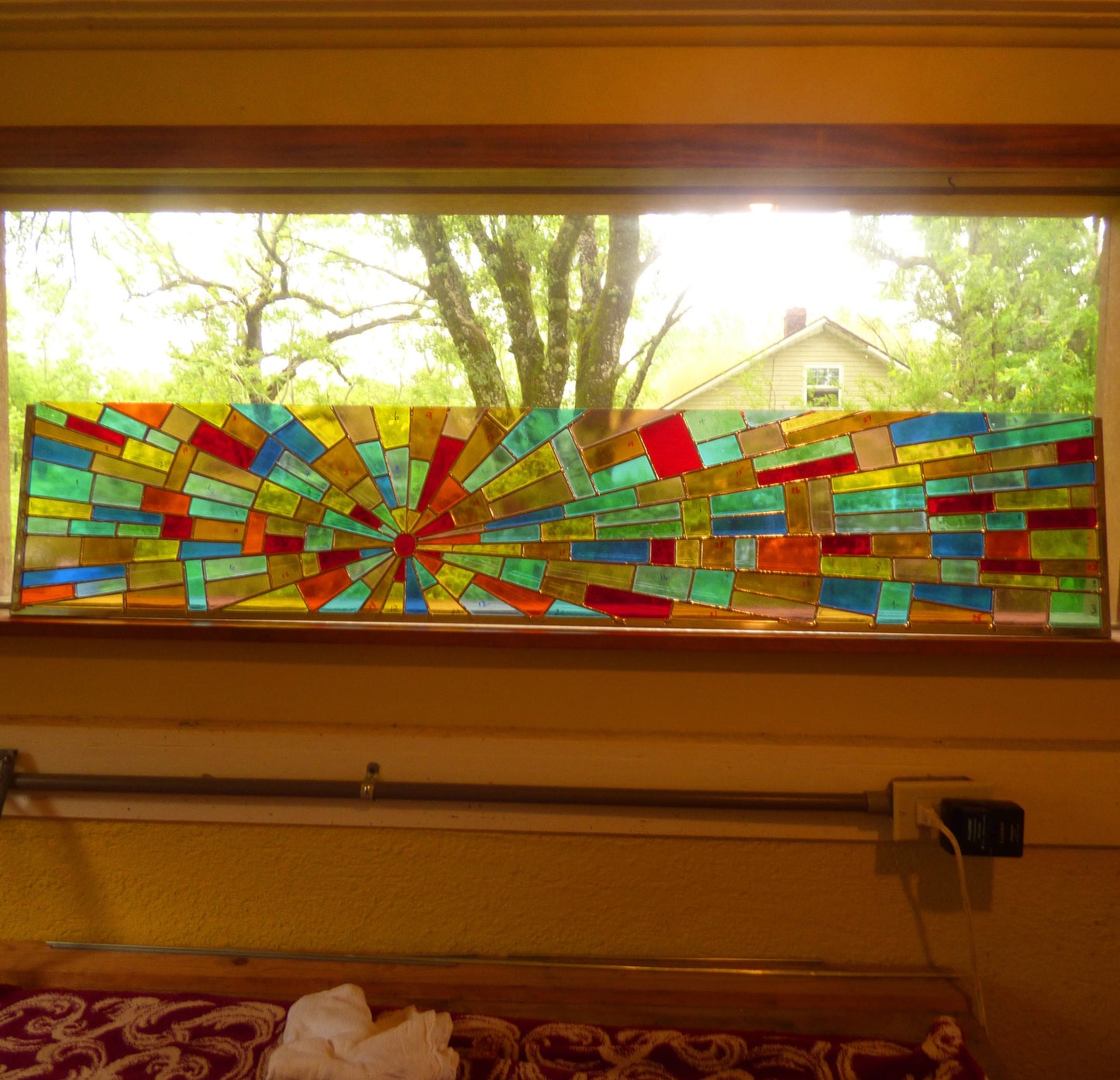 Stained Glass Transom or Sidelight - Sunrise Stained Glass Window