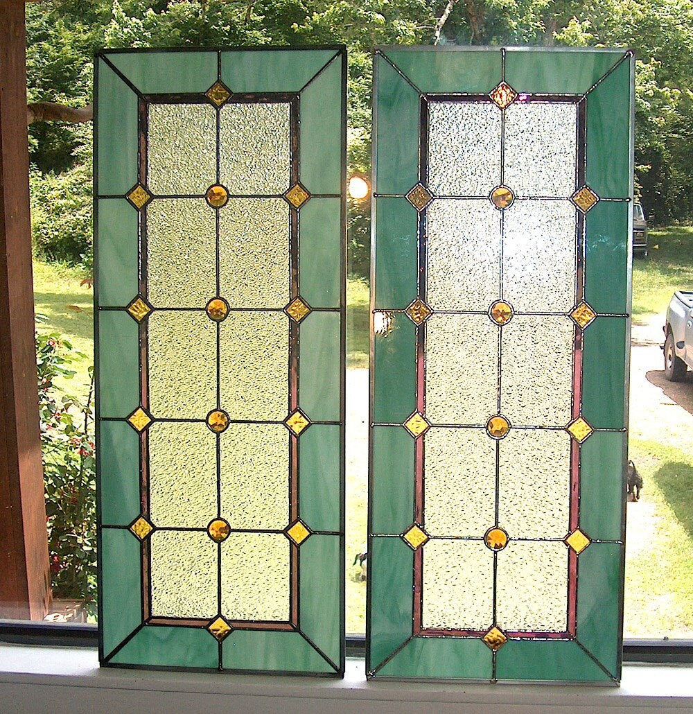 Stained Glass Sidelight or Transom - Vintage Style Sidelight or Transom