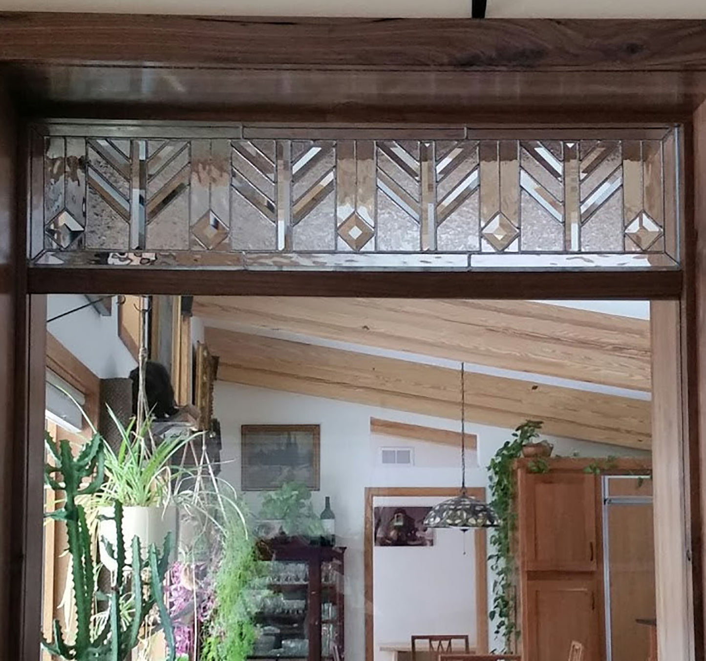 Stained Glass Transom - Wheat Transom with Address