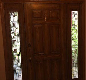 Stained Glass Transom or Sidelight - Geometric in Style